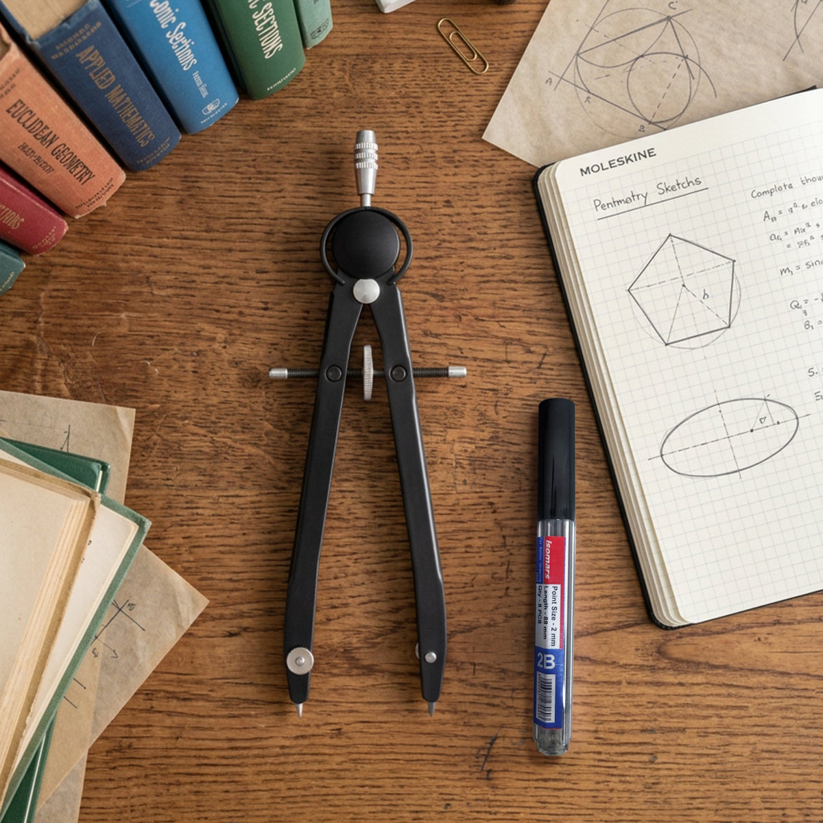 Isomars Engineering Compass with 2mm Lead & Sharpener - Isomars
