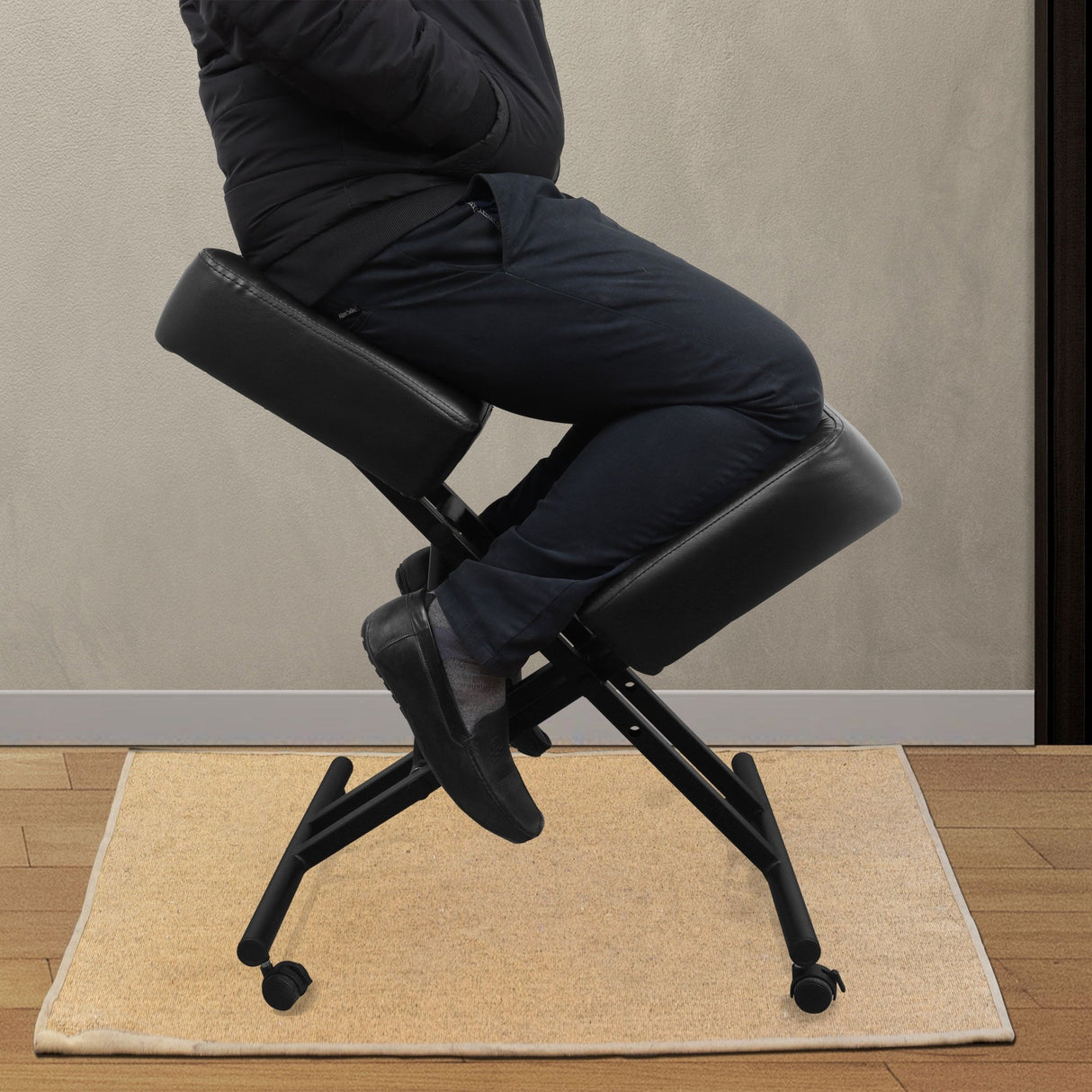 Isomars Ergonomic Kneeling Chair, Adjustable Height, Stool Upright Posture with Comfortable Cushions, Stool for Home and Office - Isomars