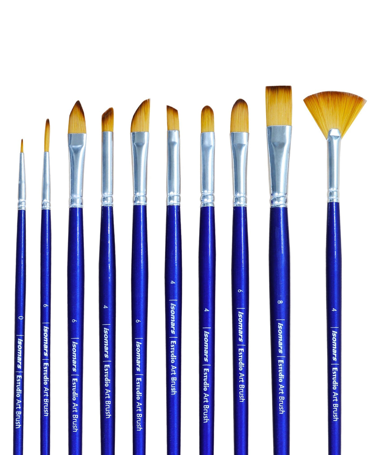 Isomars Estudio Professional Paint Brush Set of 10 for Acrylic & Oil - Isomars