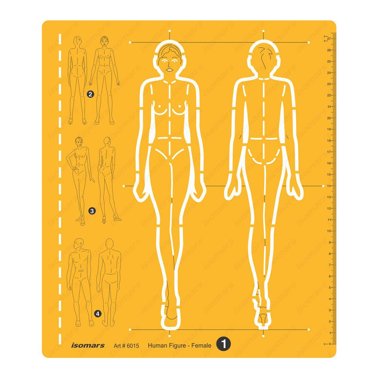 Isomars Female Human Figure Template for Fashion & Technical Drawing - Isomars
