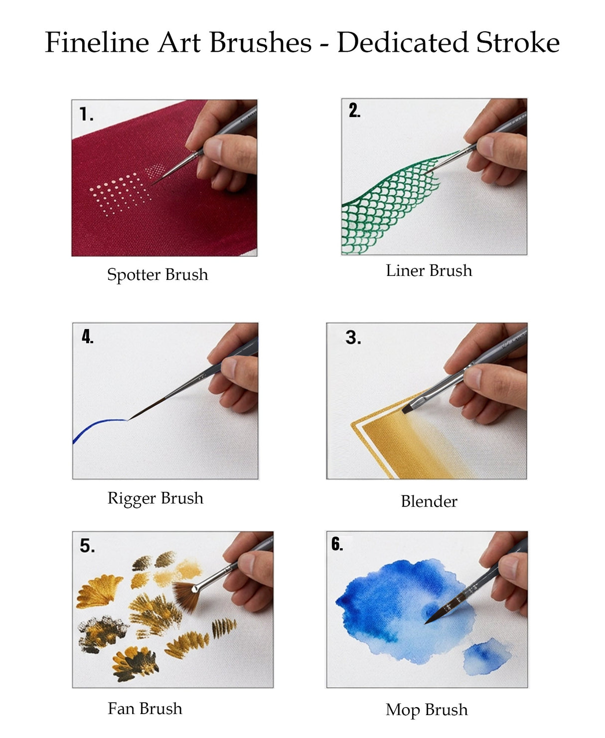 Isomars Fineline Art Brush Set of 6 for Detail Painting - Isomars