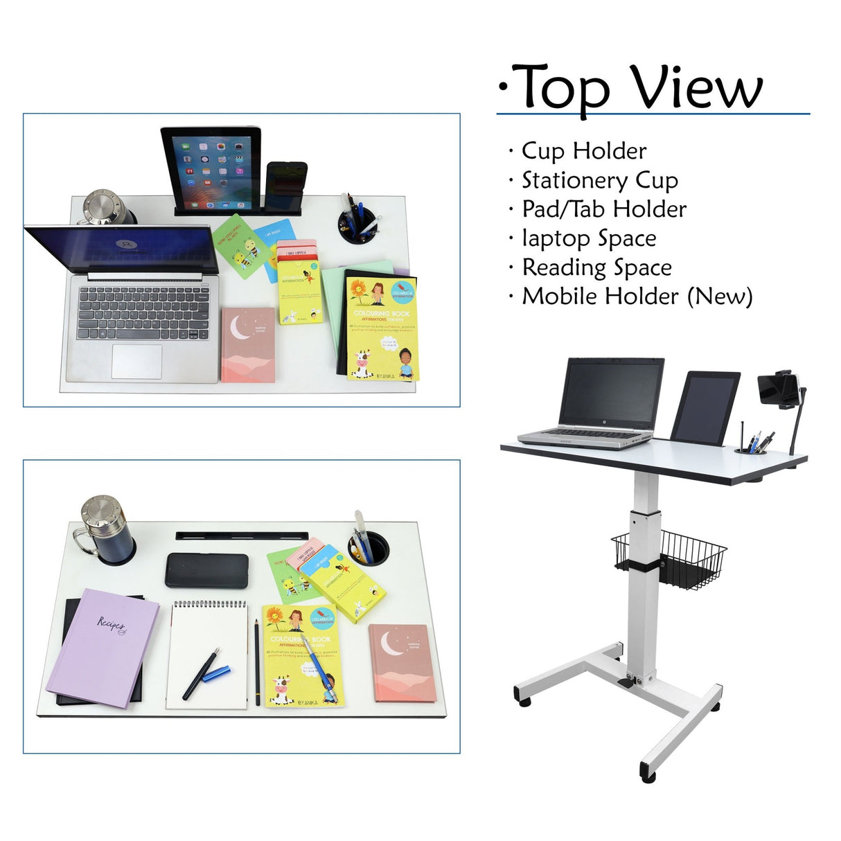 Isomars Height Adjustable Laptop Table | Sit & Stand Desk for Home & Office - Isomars