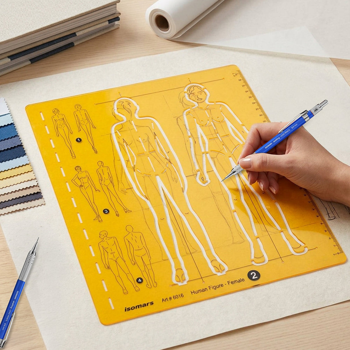 Isomars Human Figure Female Template No. 2 Drawing Stencil - Isomars