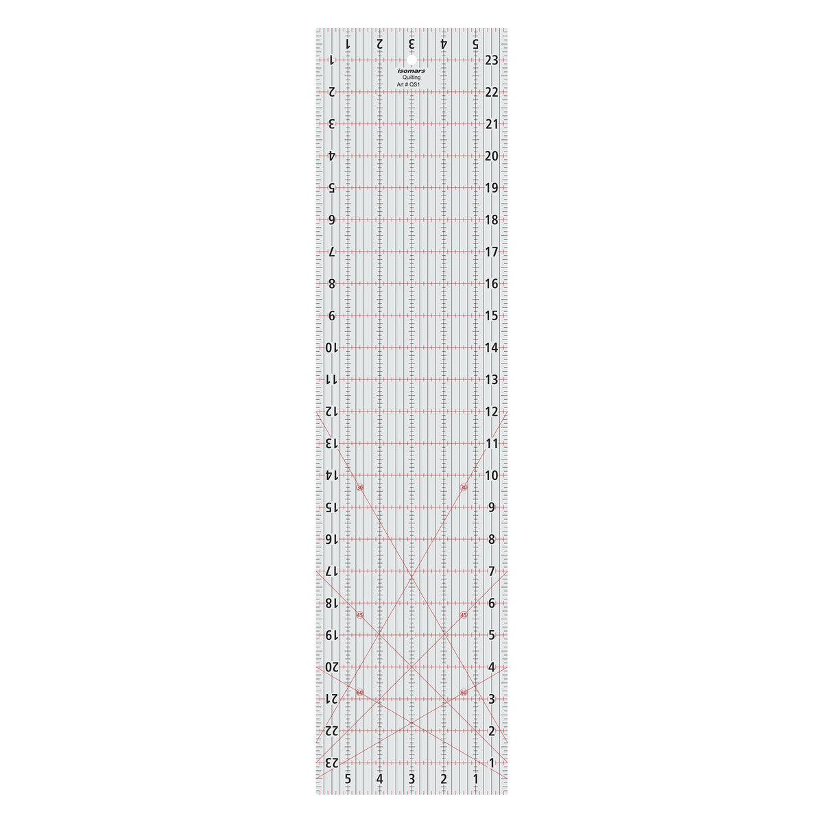 Isomars Imperial Design Quilting Ruler 6 x 24 Inch | Clear Acrylic - Isomars