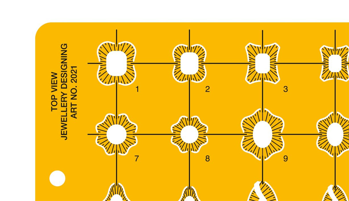 Isomars Jewellery Design Drawing Drafting Template Stencil Top View - 210 x 130mm - Isomars