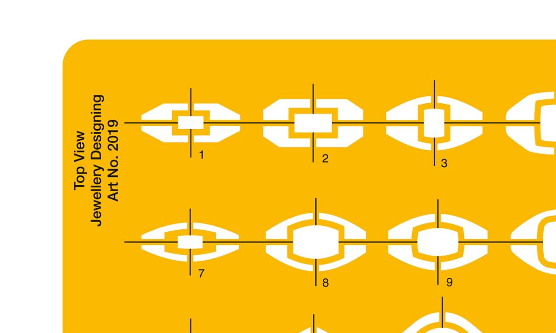 Isomars Jewellry Design Drawing Drafting Template Stencil Top View - 212 x 128mm - Isomars