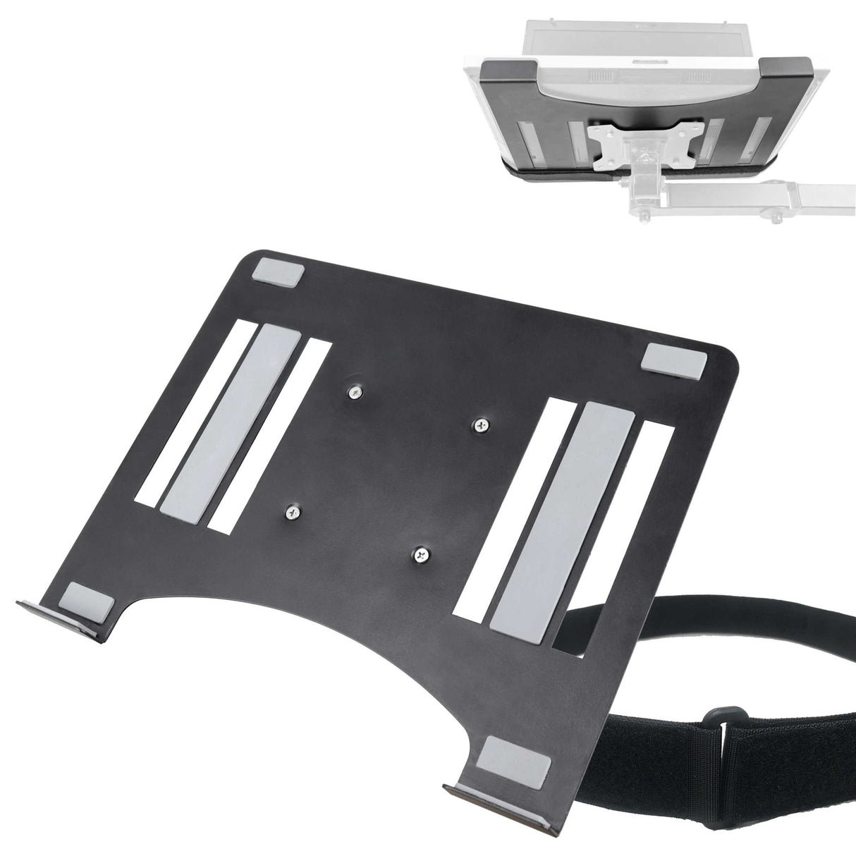 Isomars Laptop Tray for Monitor Arms and Stands (Tray Only) Adjustable Laptop Arm Mount Tray, Size : 12"- 17" (Black) - Isomars