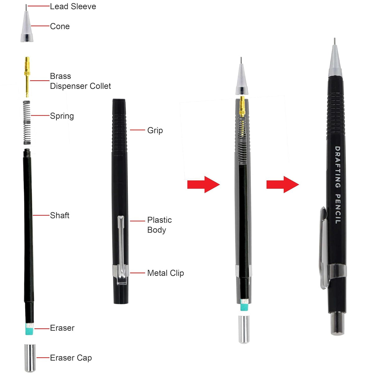 Isomars Mechanical Pencil 0.3, 0.5, 0.7 | Set Of 3 Drafting Pencils | Comes with Leads & Erasers | Ideal for Artists & Students | Ideal for writing, sketching, drawing, and more - Isomars