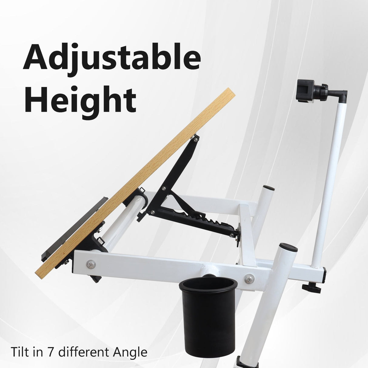 Isomars Multipurpose Laptop Table Study Desk Drawing Table, Caster Lockable Wheels, Adjustable Height and Angle for Work from Home, Office, Bedroom - Isomars