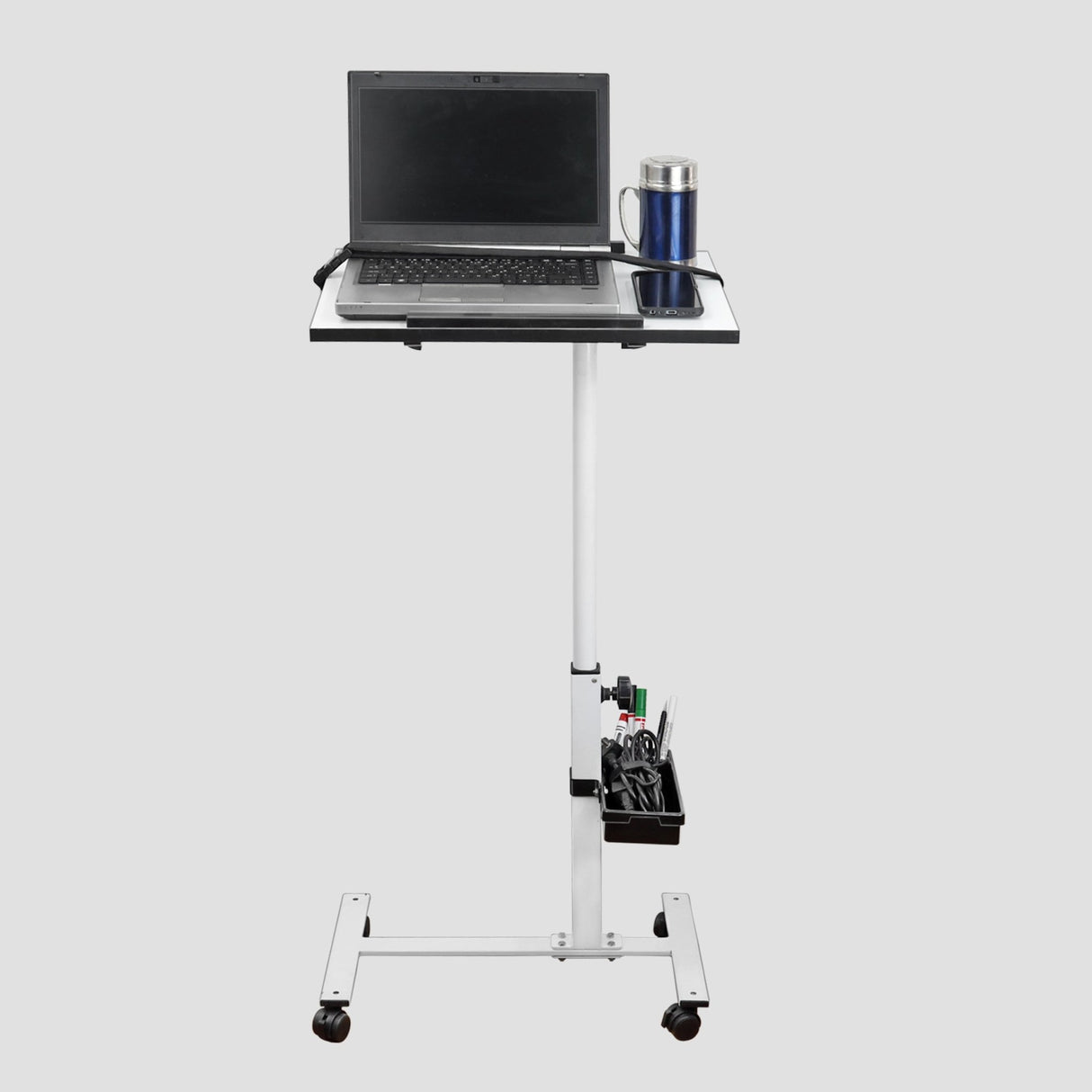 Isomars Multipurpose Laptop Table Study Desk, Lockable Wheels, & Adjustable Height And Angle For Breakfast Table, Wfh & Online Classes (Black) - Isomars