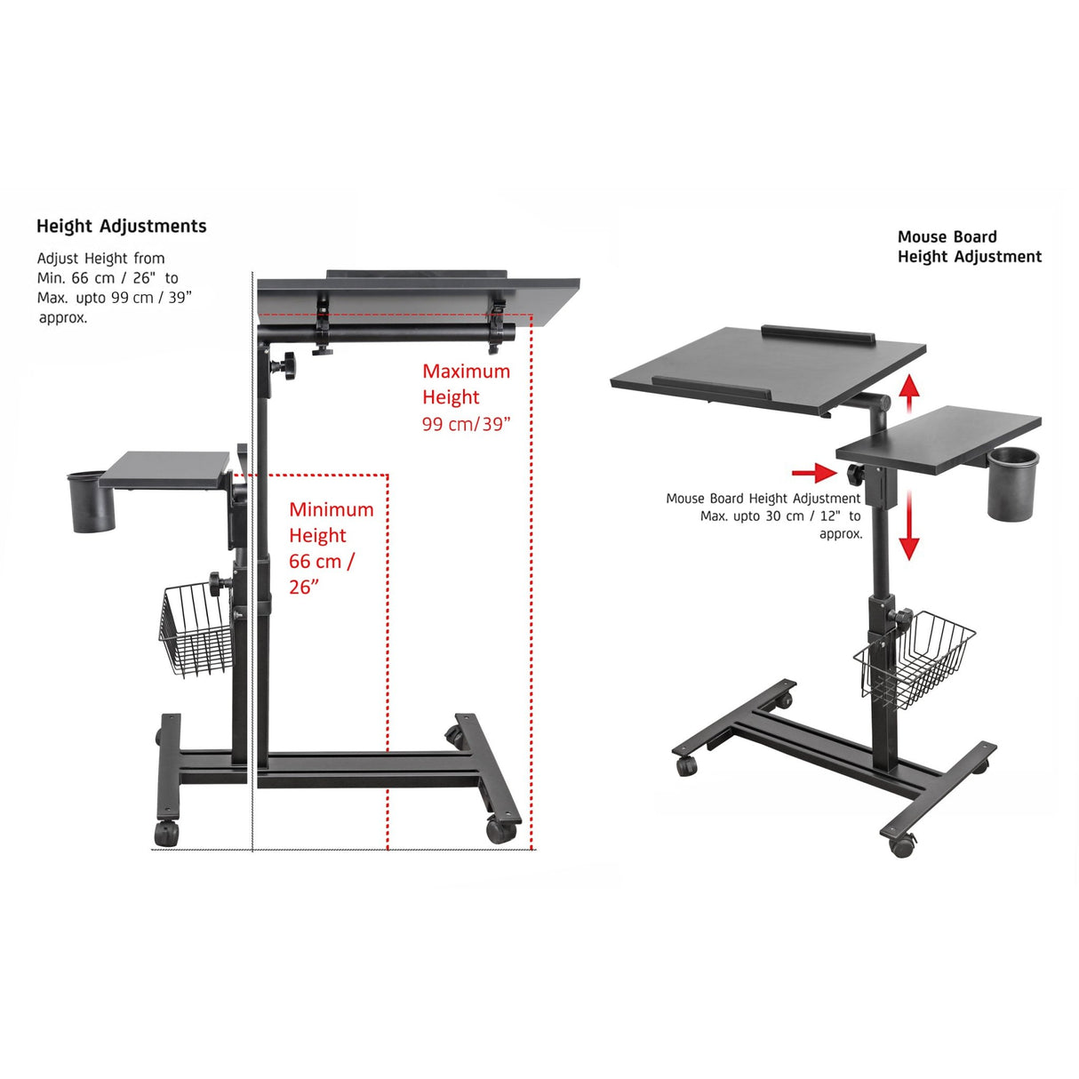Isomars Multipurpose Study / Laptop Table - LDM3BLACK - Isomars