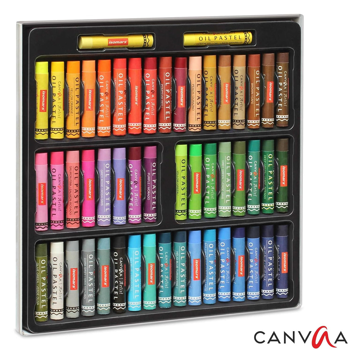 Isomars Oil Pastels, 52 Vibrant Shades, Professional Artist Drawing Set - Isomars