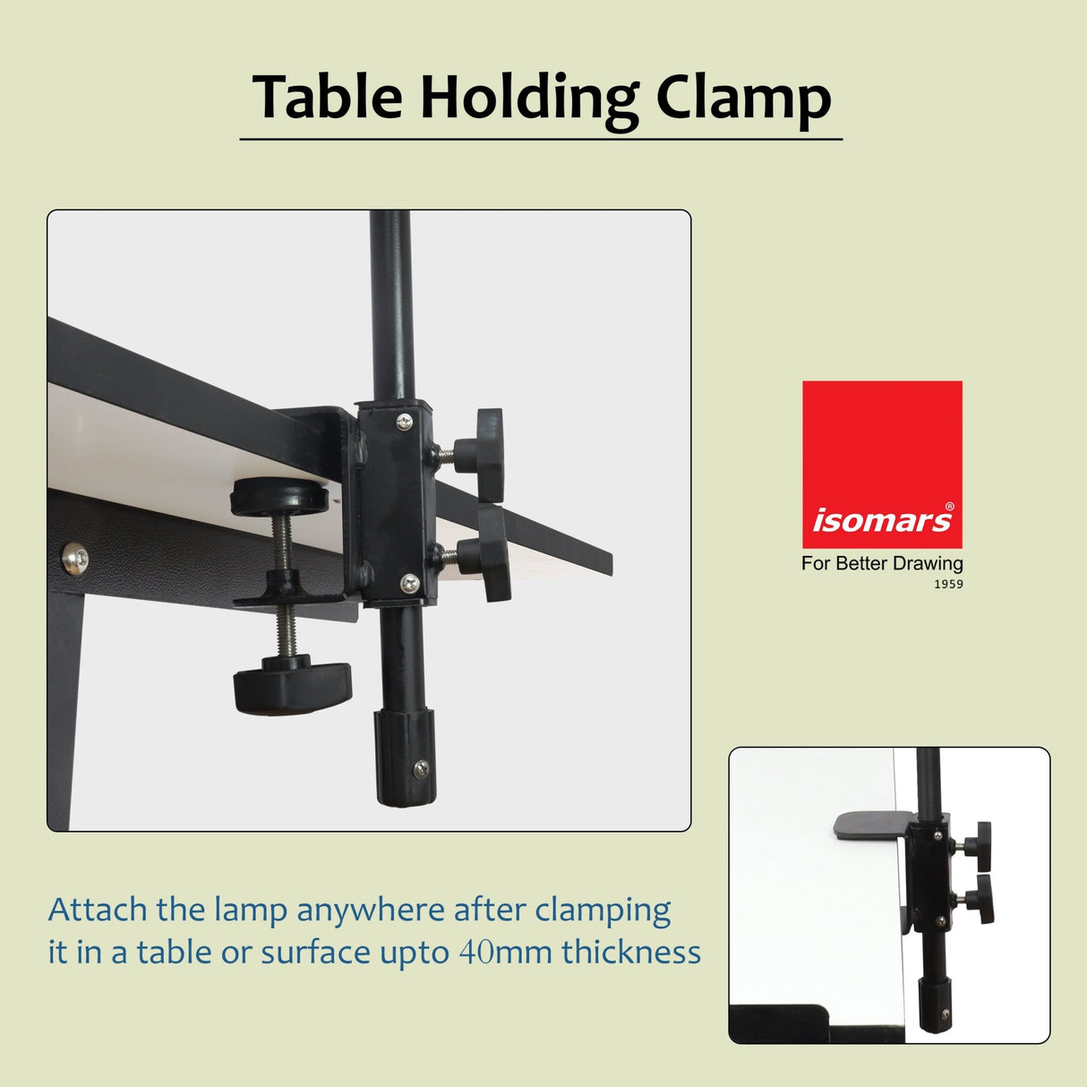 Isomars Overhead Mobile Stand for Photography & Videography, Table Holding clamp, 360°Adjustable Arm with Height Adjustment, Stand Height Adjustment top to Bottom, Overhead Photos of Products - Isomars