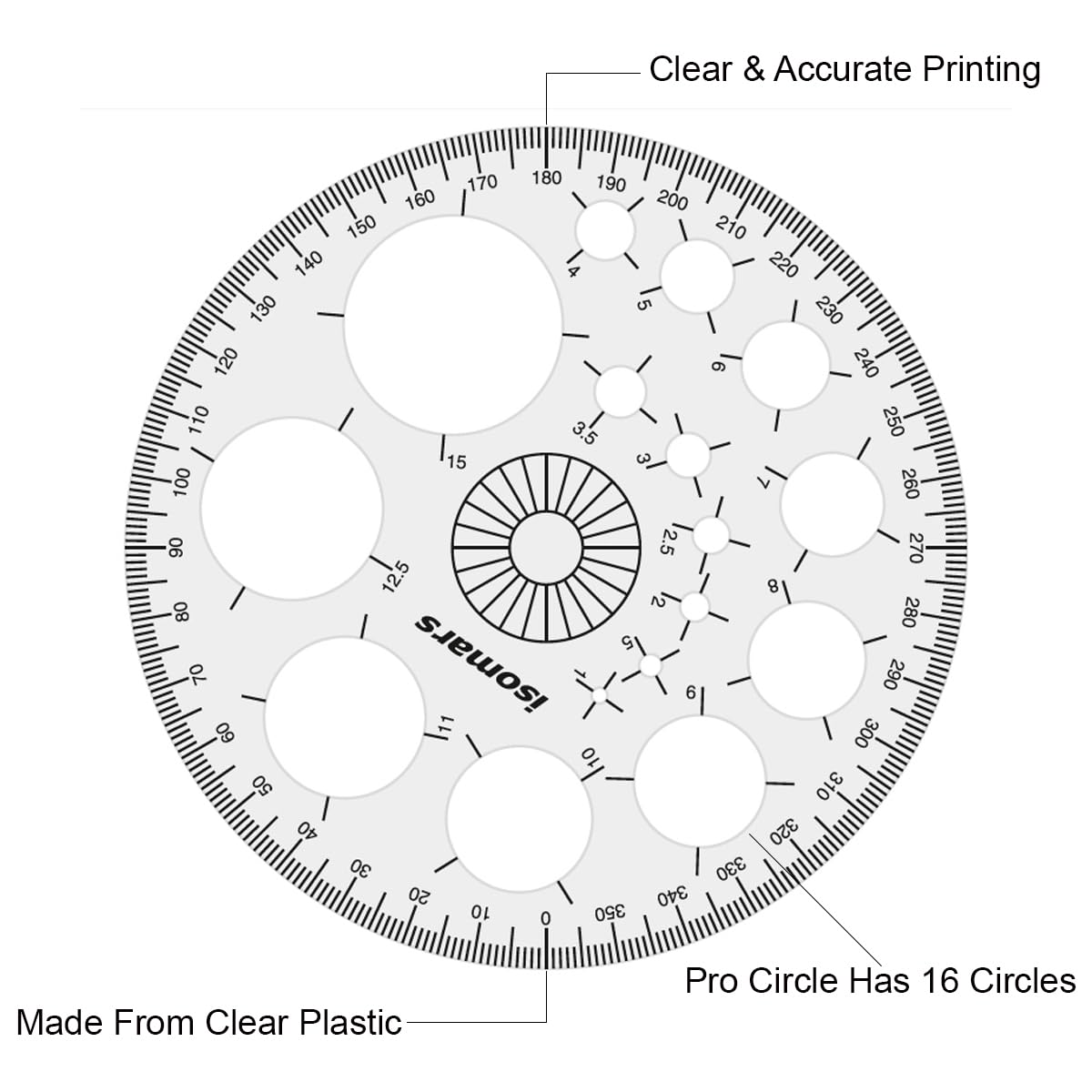 Isomars Pro Circle Small (16 Circles), Pro Circle Big (25 Circles) with Circle Template (35 Circles) | Ideal for Mandala Art | Engineering & Architect Drafting Students - Isomars