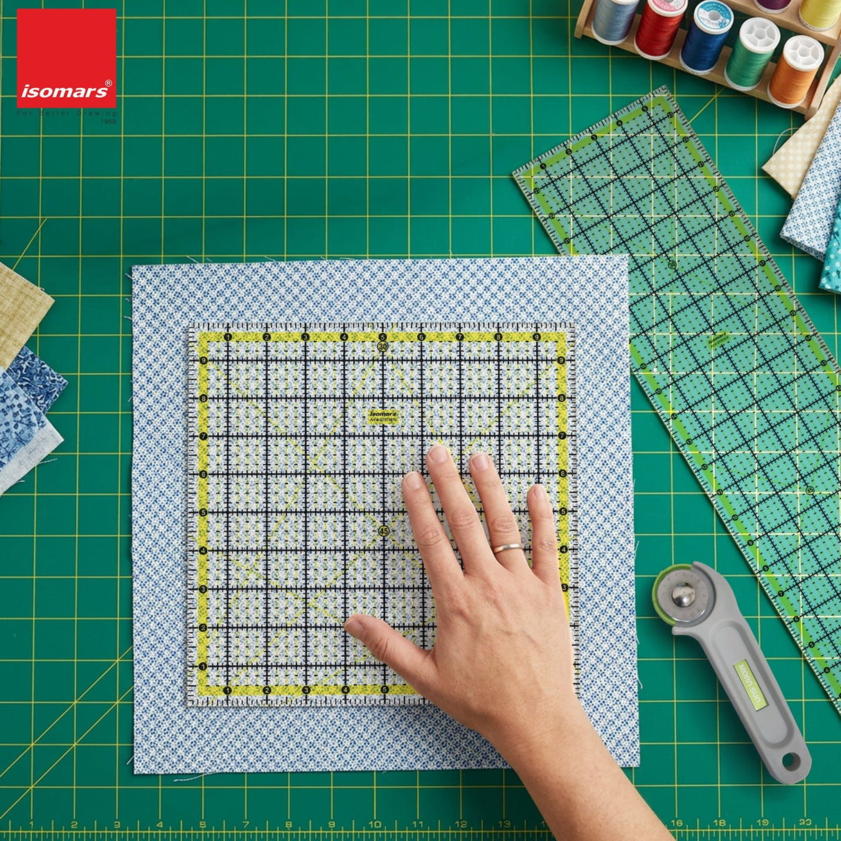 Isomars Quilting Ruler Set of 2 | 10 x 10 & 6 x 24 Inch Acrylic - Isomars