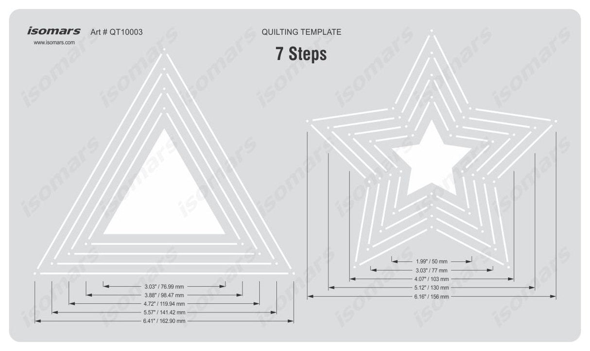 Isomars Quilting Template 7 Steps - Isomars