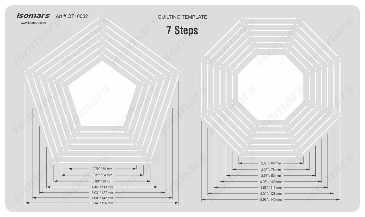 Isomars Quilting Template for Patchwork & Sewing 7 Steps - Isomars