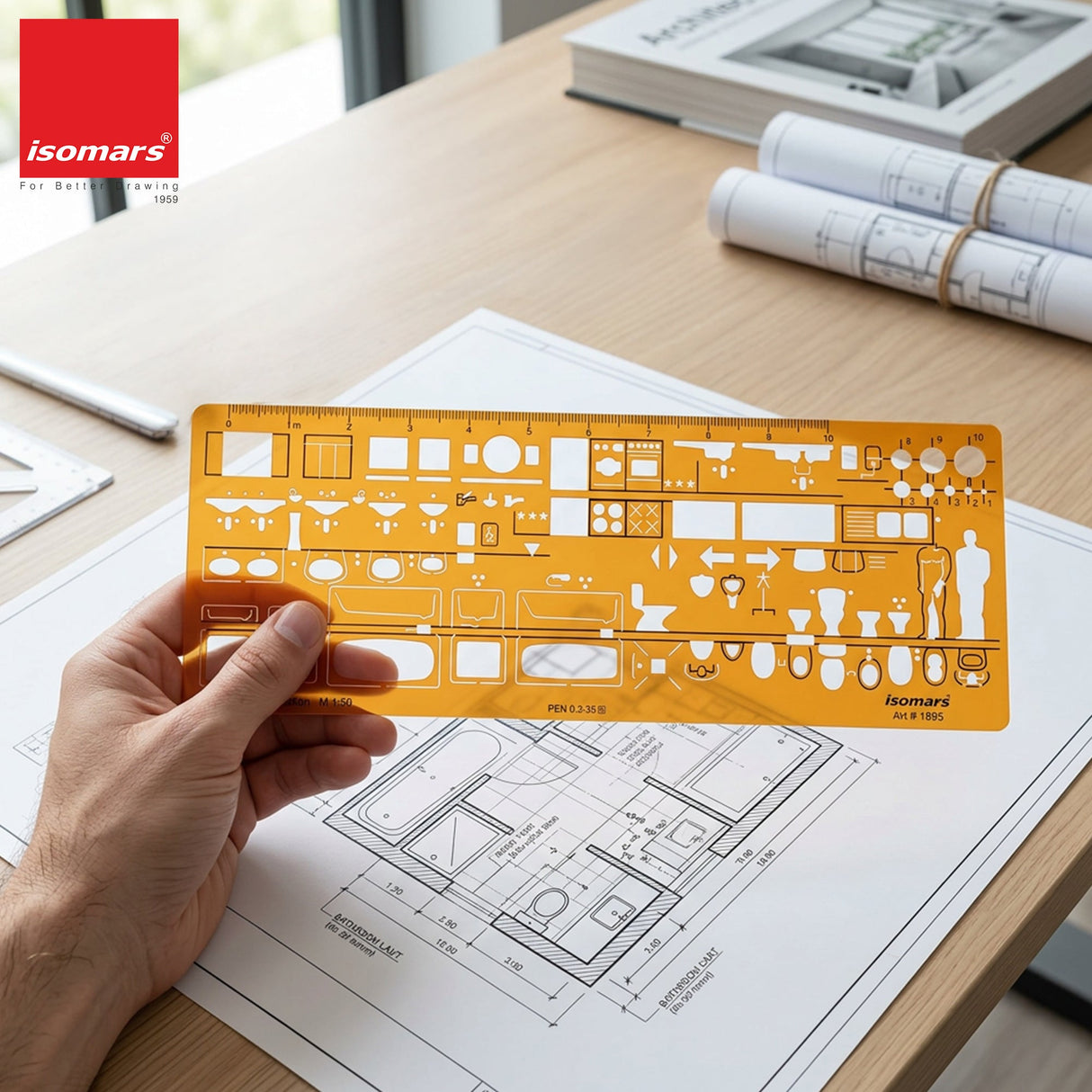Isomars Sanitary Installation Template 1:50 Scale – Art 1895 - Isomars