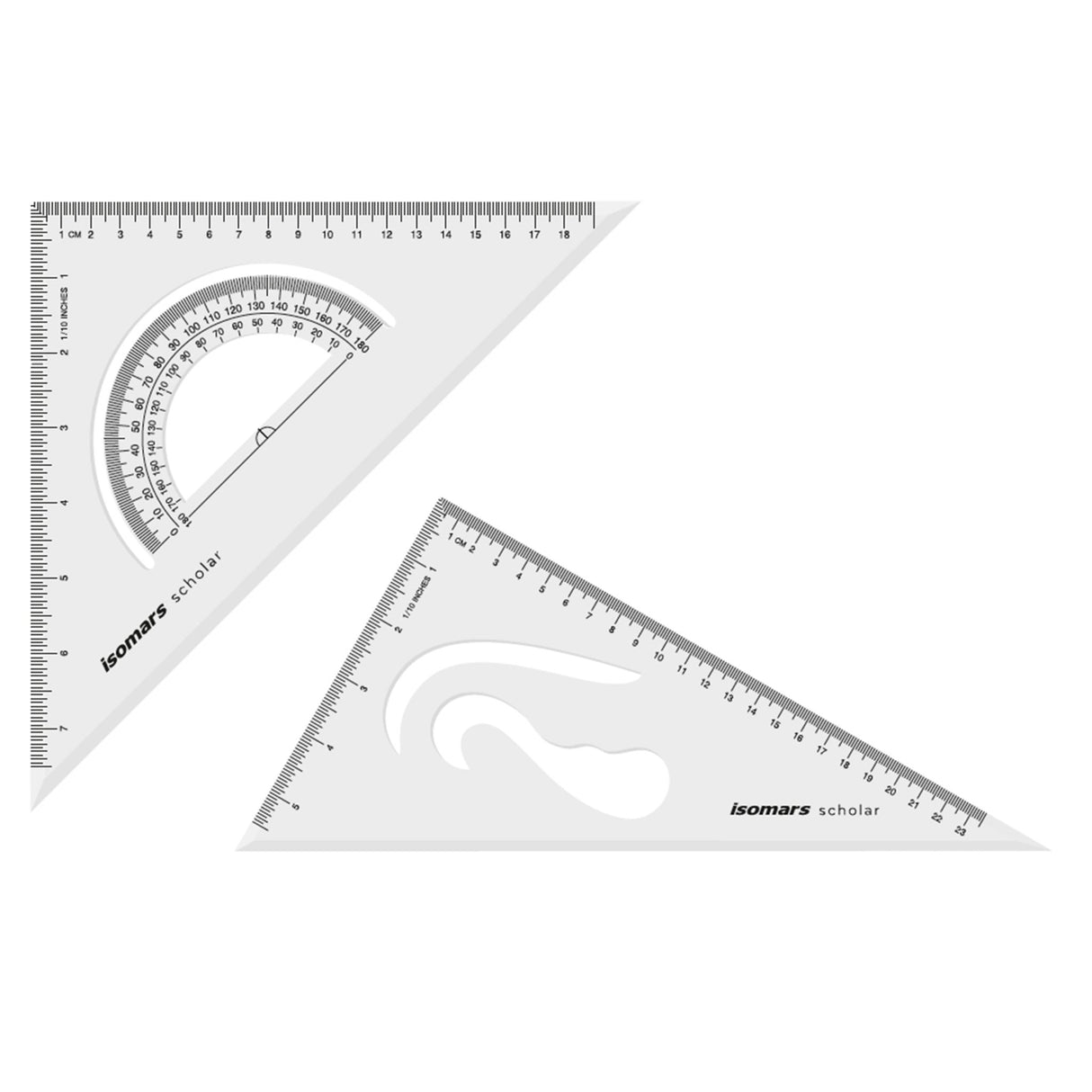 Isomars Scholar Set Squares – Set of 2 (10"x12") Drafting Tools for Students, Architects, Engineers & Designers - Isomars