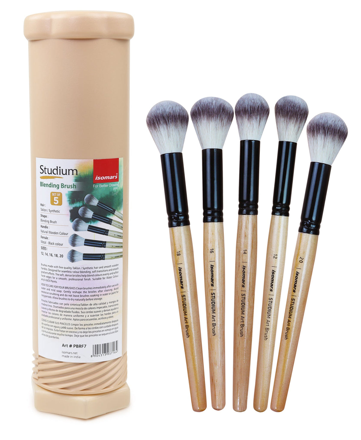 Isomars Studium Blending Brush Set of 5 with Brush Holder - Isomars