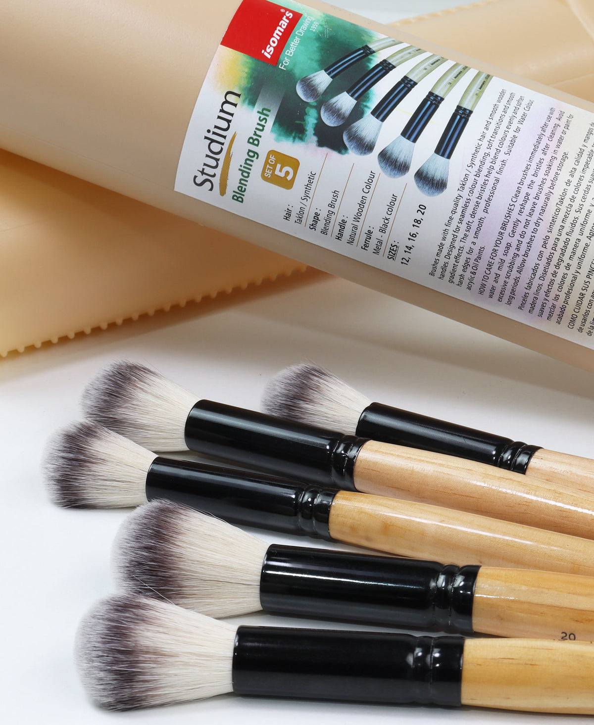 Isomars Studium Blending Brush Set of 5 with Brush Holder - Isomars