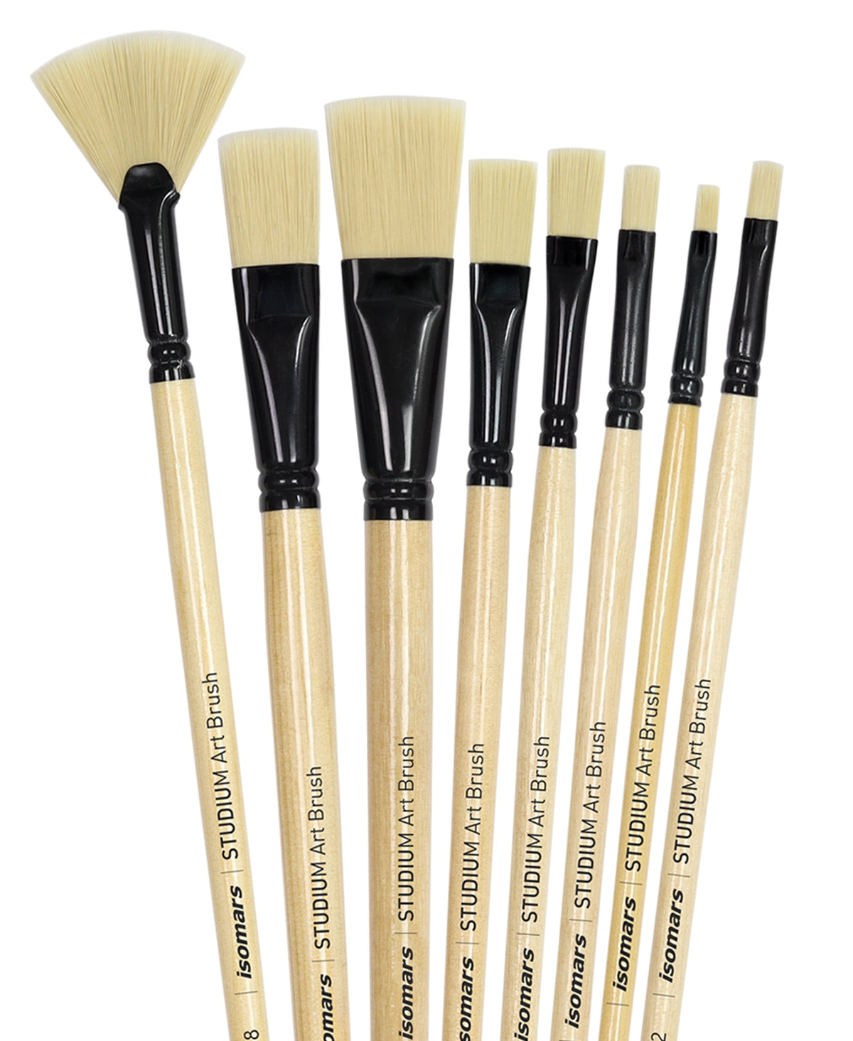 Isomars Studium Imitation Hog Hair Paint Brush Set of 8 - Isomars