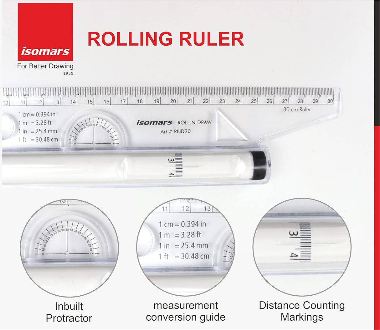 Isomars Technical Drawing And Drafting Kit - Includes Drawing Board Drafting Board - A2 - Size 18.5"x25" Engg. Template, Pencil, Compass Set, Mini Drafter, Set Square Pro-Circle And Rolling Ruler - Isomars