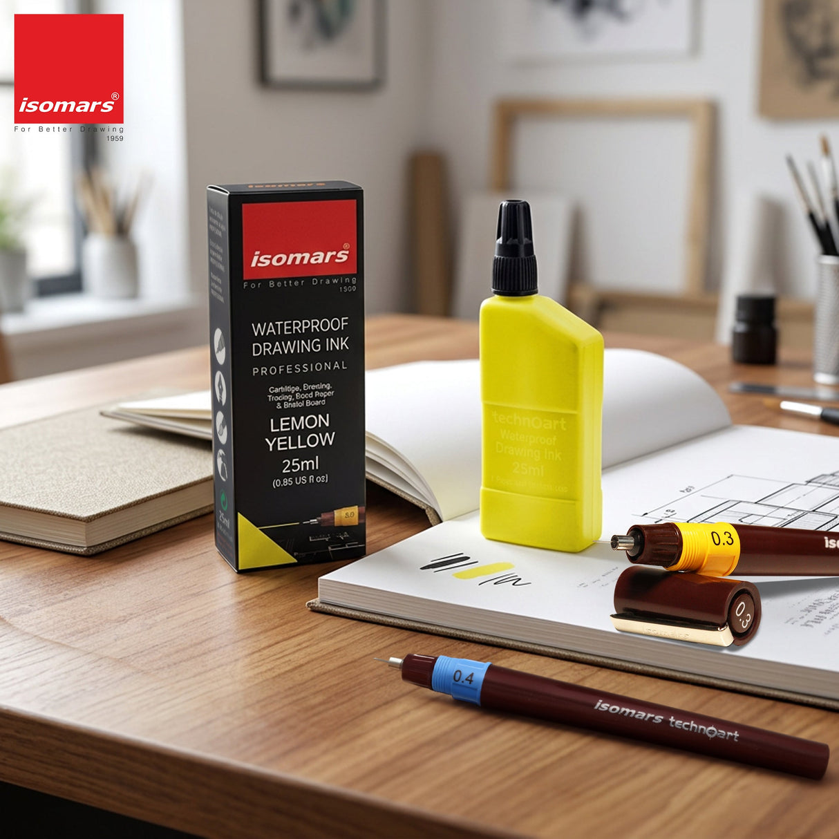 Isomars Technoart Technical Drawing Ink Combo (Set of 9) - Isomars