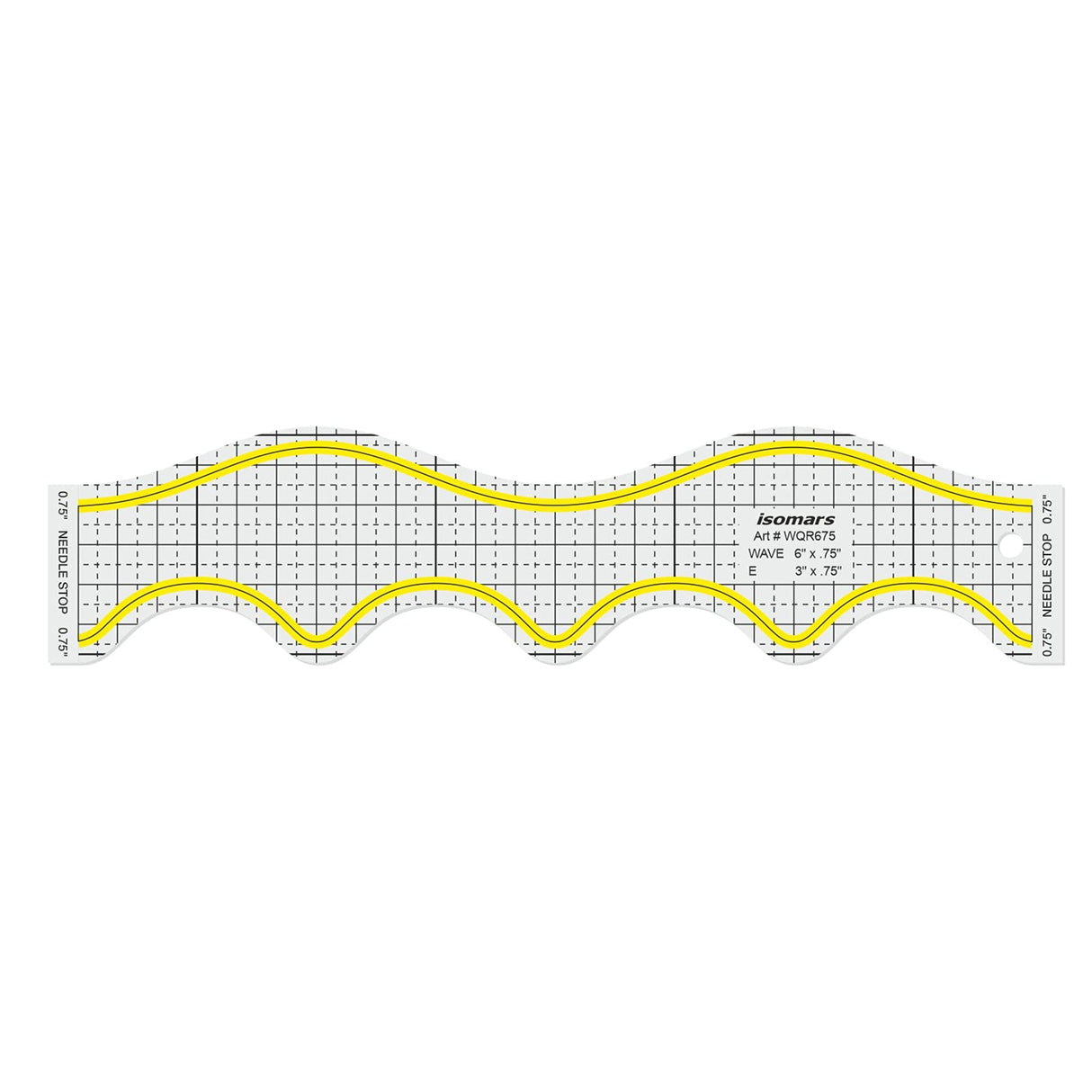 Isomars Wave Quilting Ruler 12.75 x 3 Inch Acrylic Sewing Template - Isomars