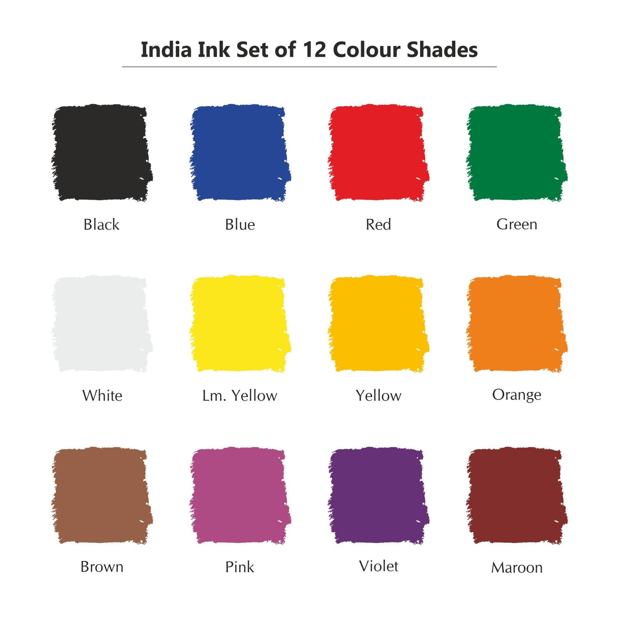 Waterproof Drawing Ink Set of 12 (35ml Each) with Dropper | Professional Artist Ink for Calligraphy, Illustration, Airbrush & Technical Drawing - Isomars