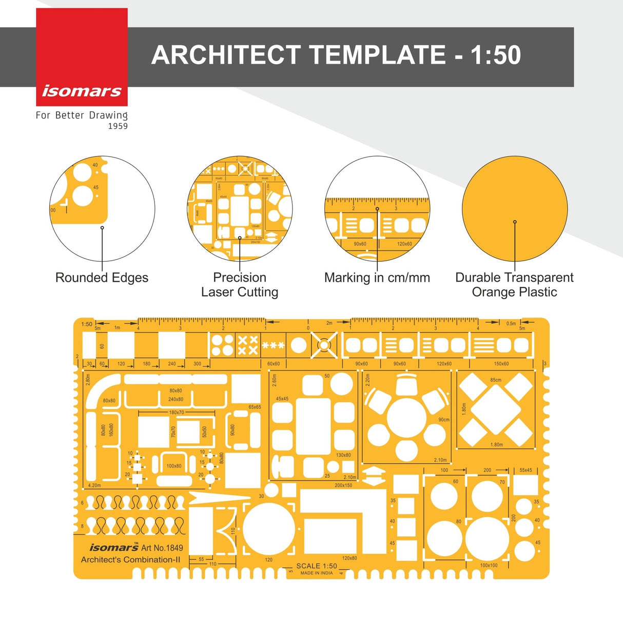 1:50 Scale Architectural Furniture Template - Isomars