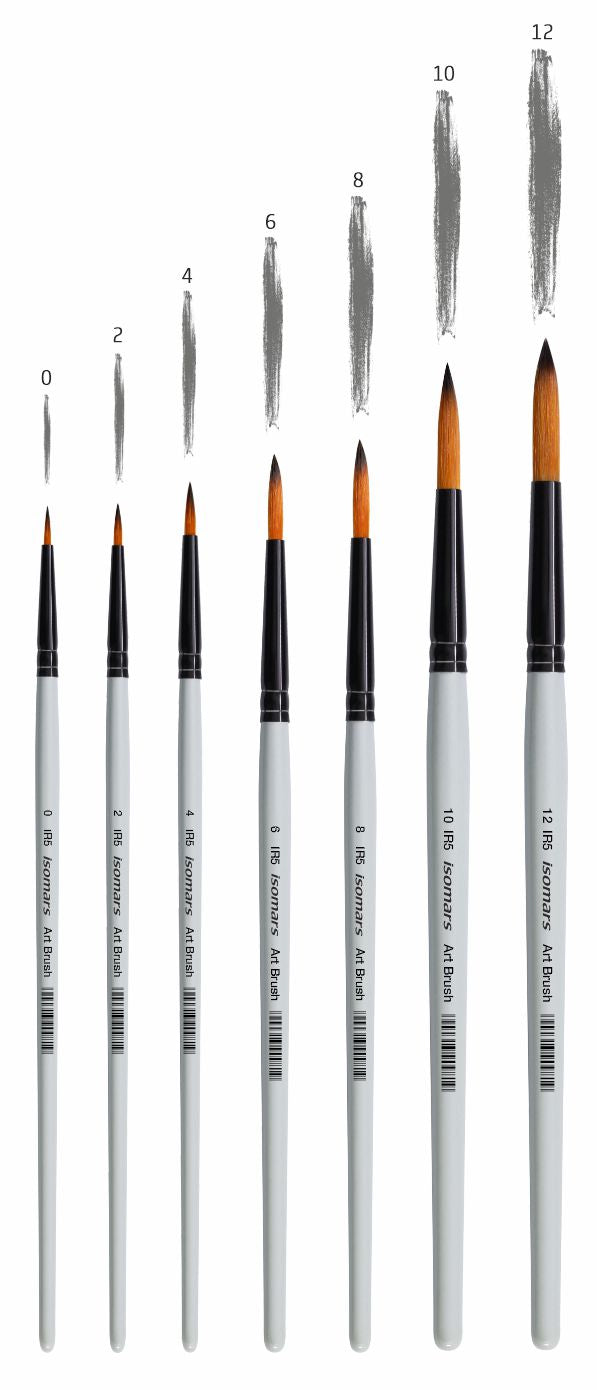 Isomars Brush Roll Up Case with Set of 7 Round Brushes for Painting