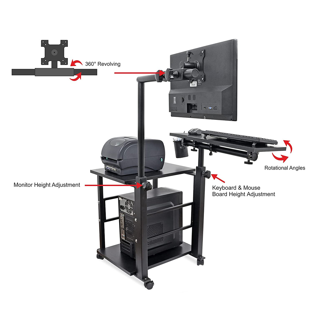 Isomars Computer Table - Adjustable - Professional Workstation for Computer - Ideal for Home, Schools, Office, Hospitals, Gaming Etc.