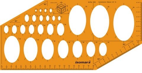 Rapidesign Ellipses Drafting Template Isometric Ellipses 38 Ellipses -  Office Depot