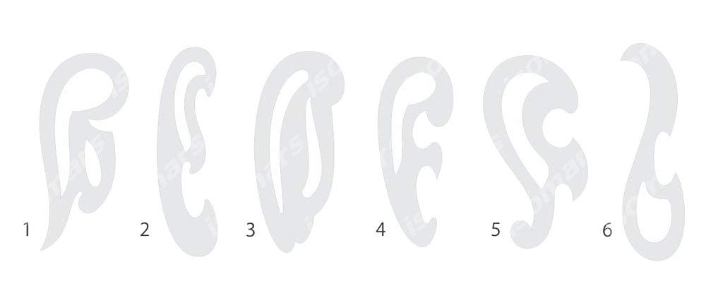 French Ship Curves Template - Set of 6