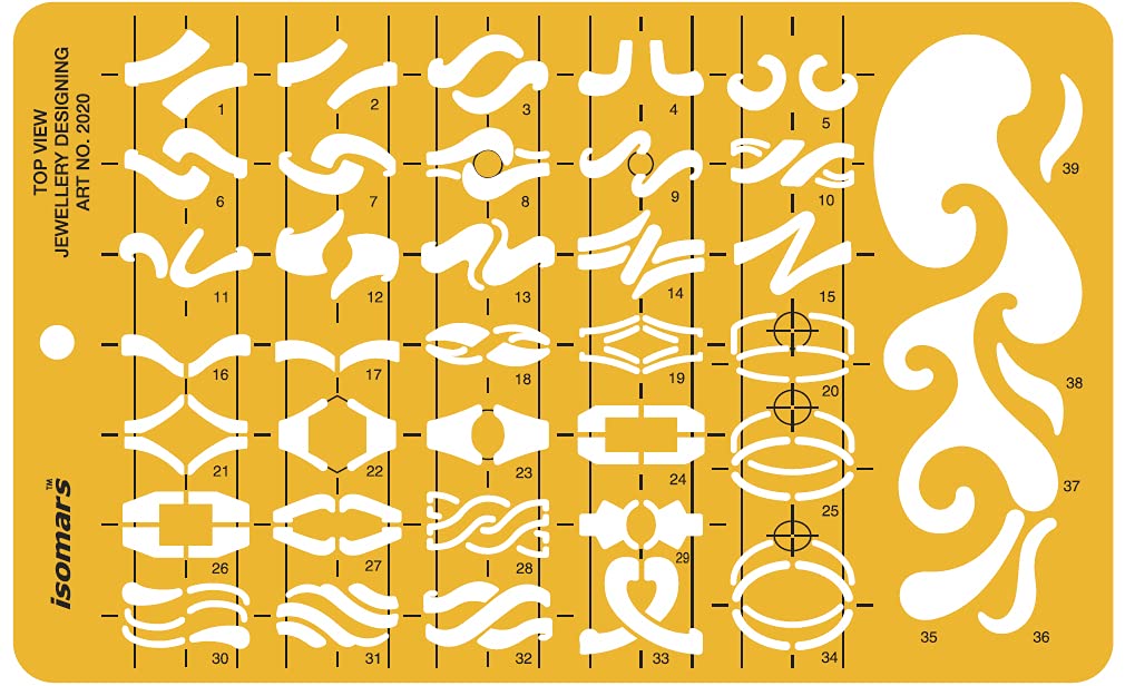Isomars Jewelry Rings Drawing Drafting Template Stencil Combo - Set of 7