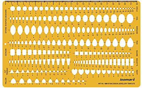 Isomars Jewelry Rings Drawing Drafting Template Stencil Combo - Set of 7
