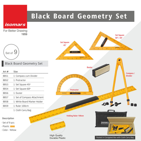 Black Board Geometry Set Isomars