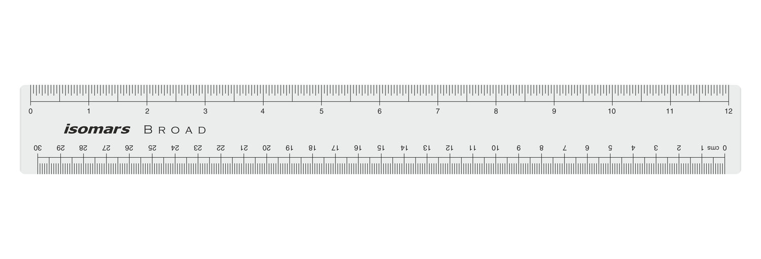 Isomars Technical Set Squares, Protractor,12 Inch Scale - Sides Beveled