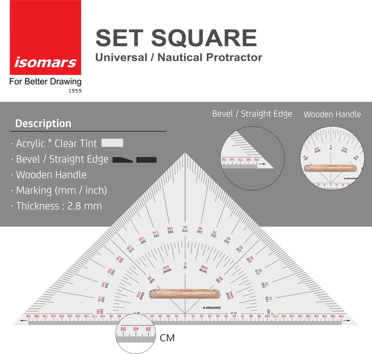 Nautical Set Square - 10"