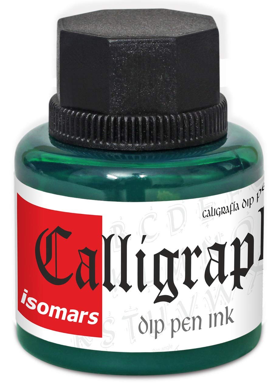 Calligraphy Dip Pen Ink (Set of 5) with Plastic Oblique Holder - Isomars