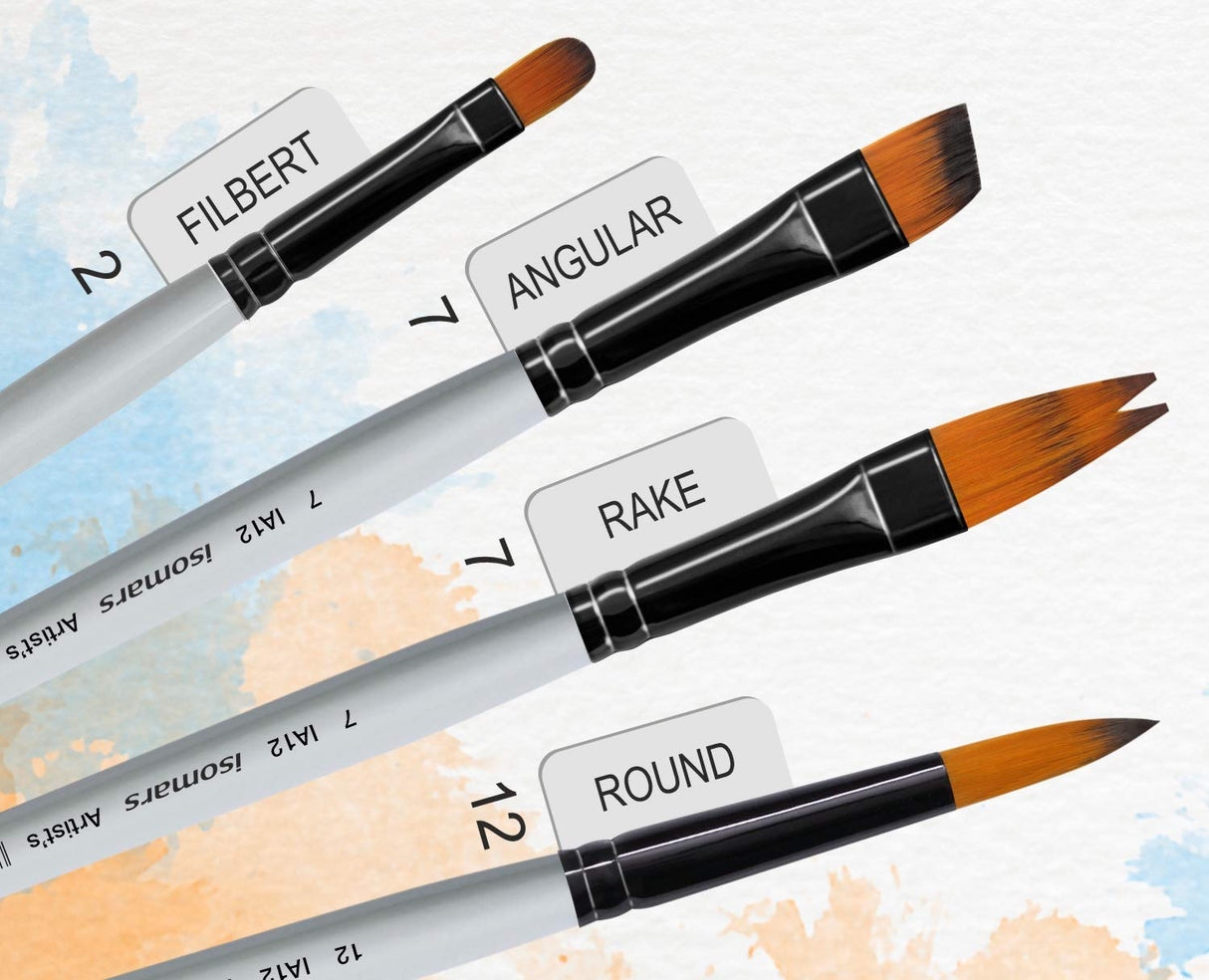 Color Mixing Palette with Paint Brush (Set of 12) - Isomars