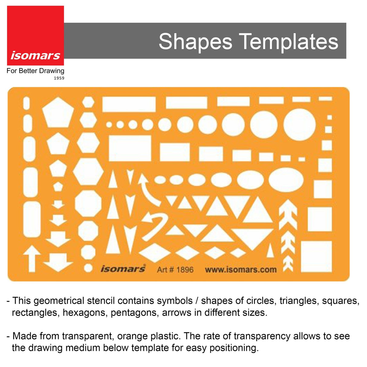 Drawing Kit (Pad, Assorted Shapes Templates & Pencil with Eraser) - Isomars