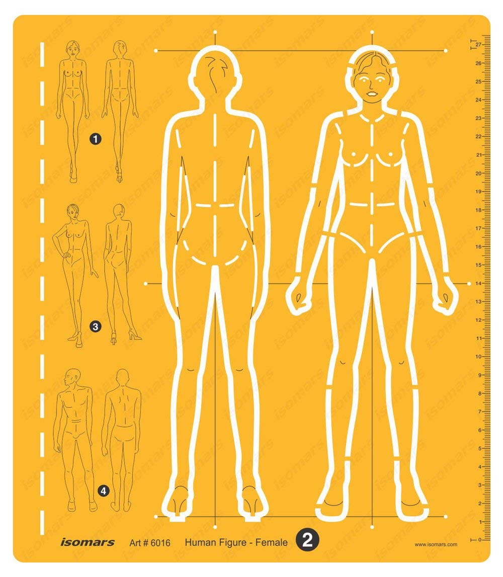 Female Human Figure Drafting and Design Template - Isomars