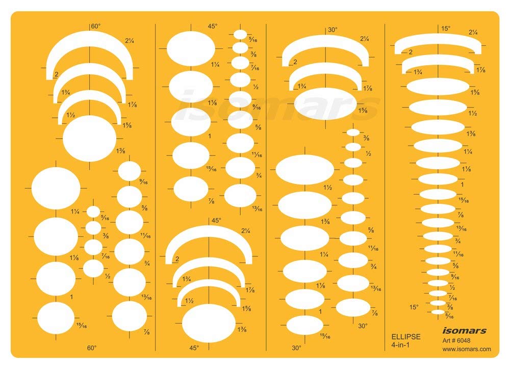 Four-In-One Ellipse Template - Isomars