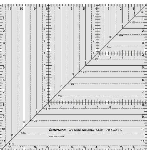 Garment Quilting Ruler (12") - Isomars