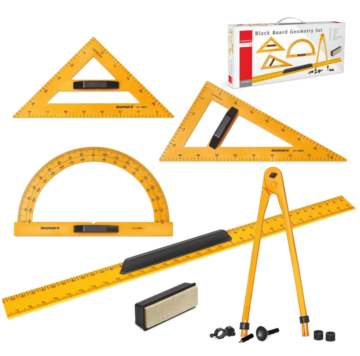 Isomars Black Board/White Board Geometry Set - (Big Size) - Isomars