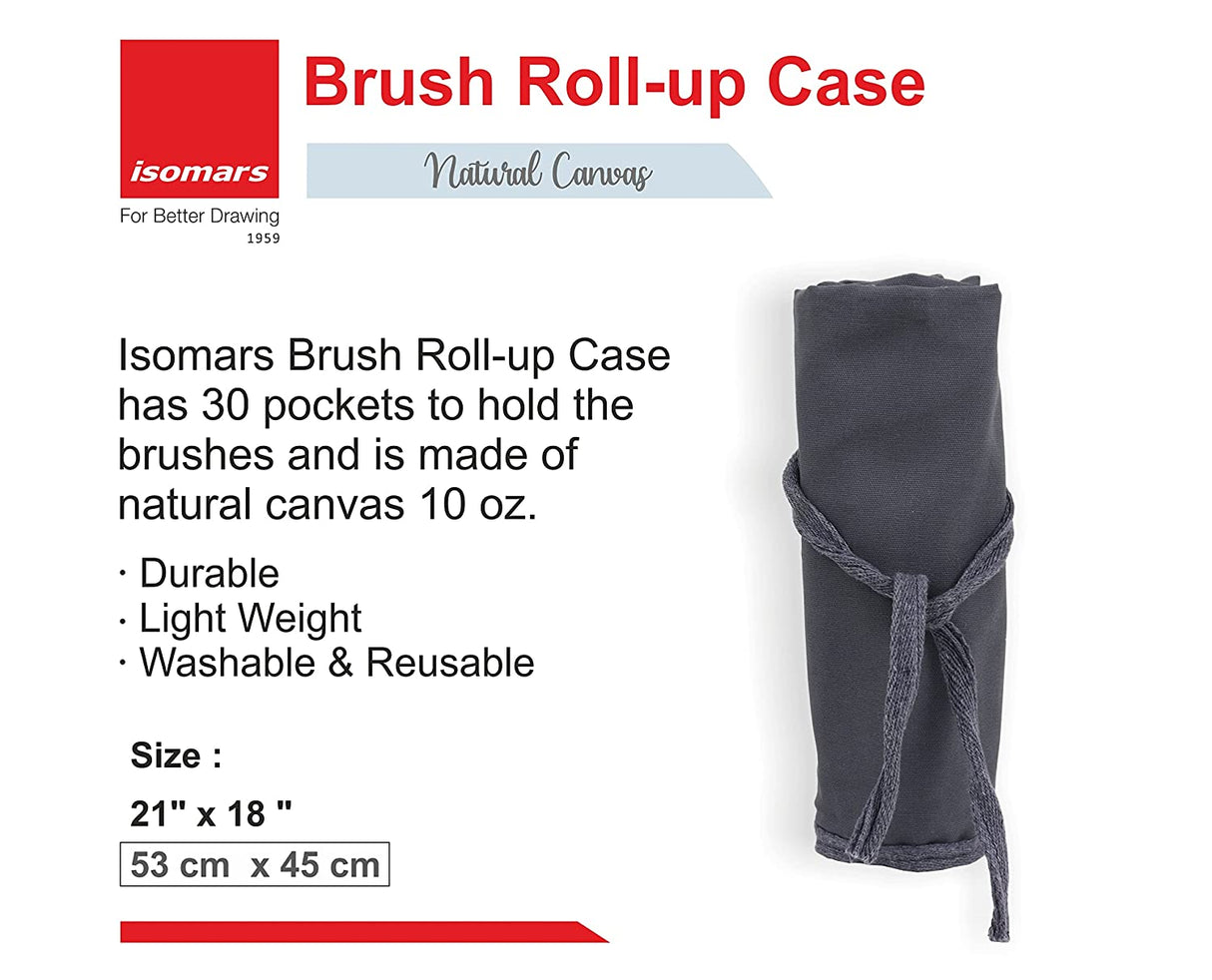 Isomars Brush Roll Up Case - Grey - Isomars
