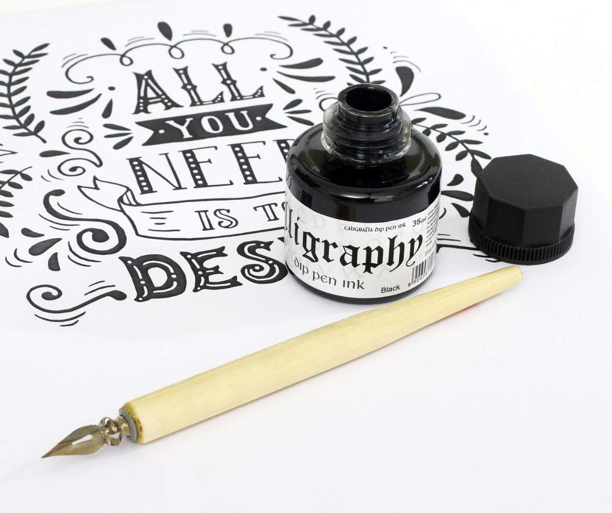 Isomars Dip Pen Wooden Manga Holder Set - Isomars