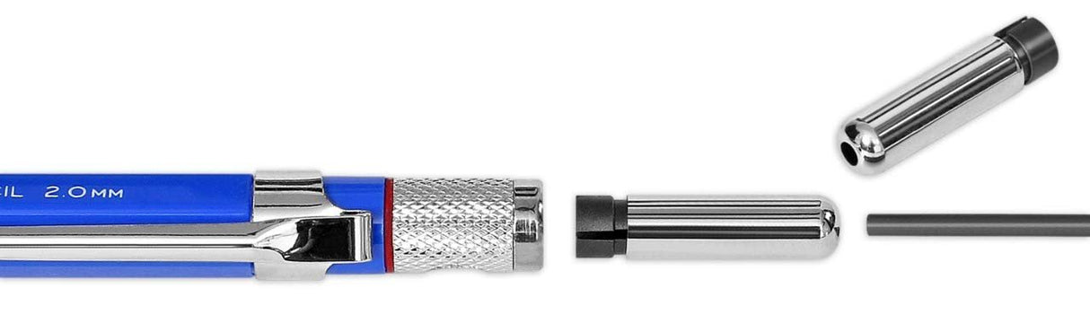 Isomars Mechanical Pencil 0.5mm And 2mm Combo - Clutch Pencils - Black And Blue With Lead And Eraser - Isomars